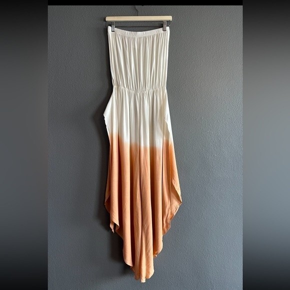 **Beautiful** Zayla Strapless Ombre Jumpsuit Split Leg Cotton Size Small - Picture 3 of 11